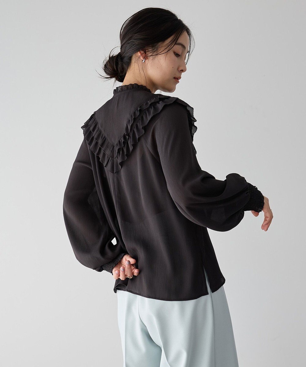 YECCA VECCA ラッフルレースブラウス 