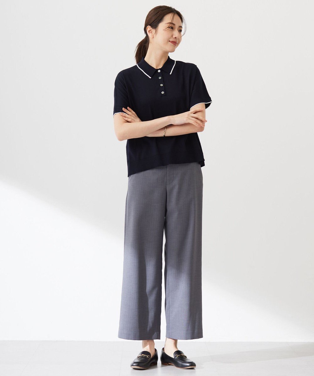 J.PRESS LADIES L 【洗える】ドライコットン ポロ ニット 