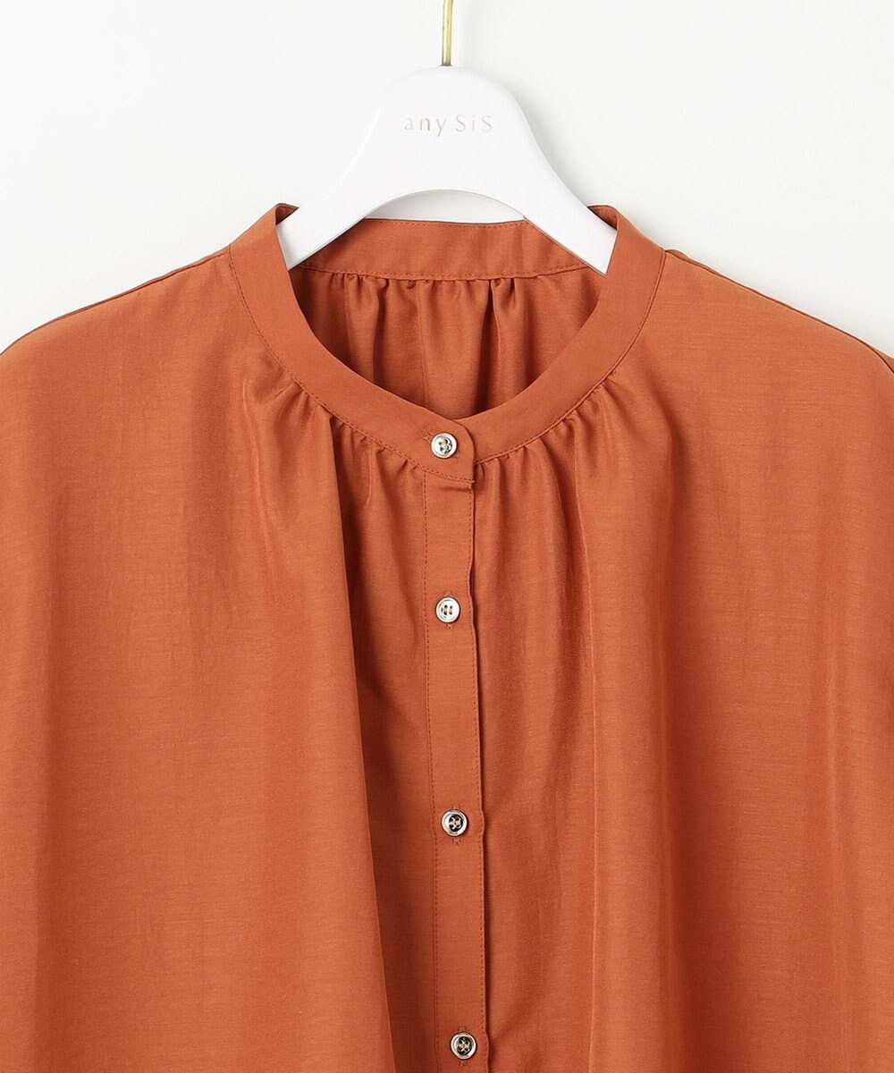ANY SIS L 【洗える】バンドカラーレイヤード ブラウス 