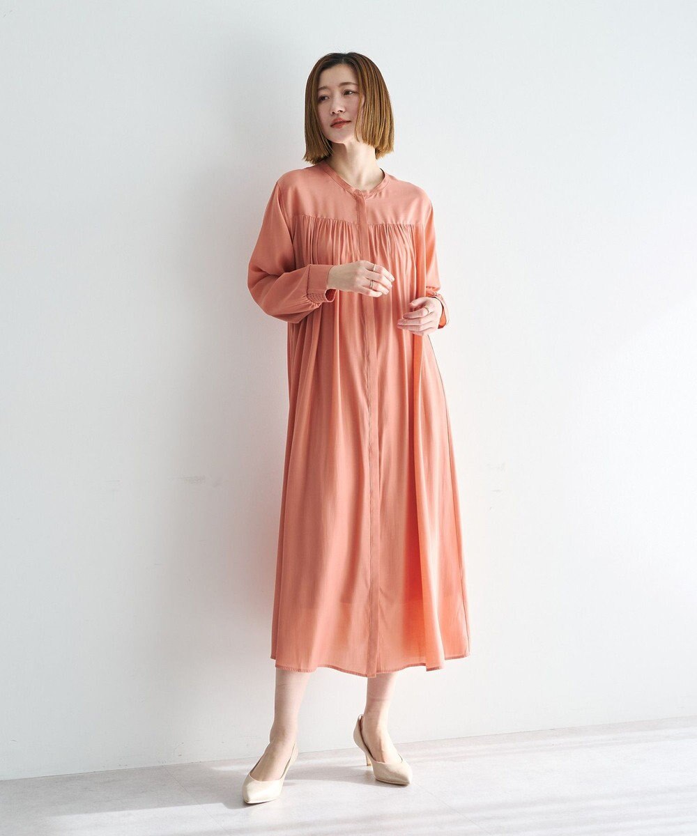 YECCA VECCA ベルト付きギャザーワンピース 