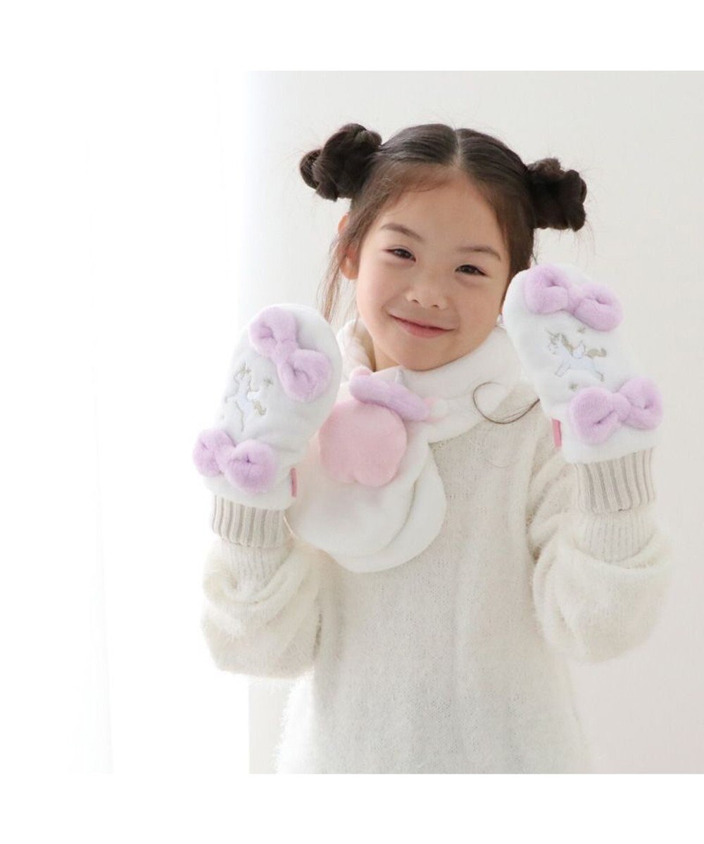 Mother garden マザーガーデン ユニコーン キッズ もこもこ手袋 《ホワイト》 