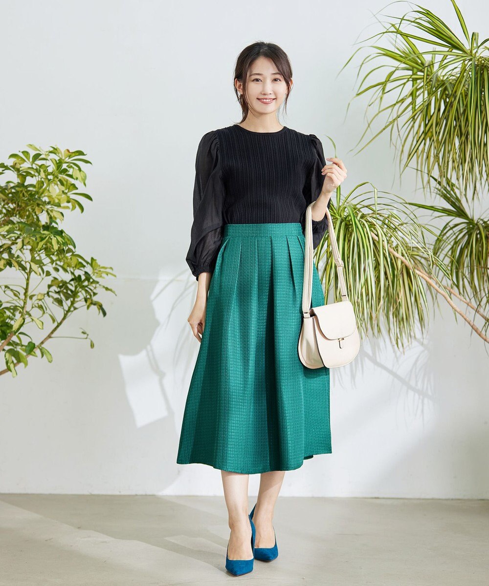 Tiaclasse フレアツイードスカート 