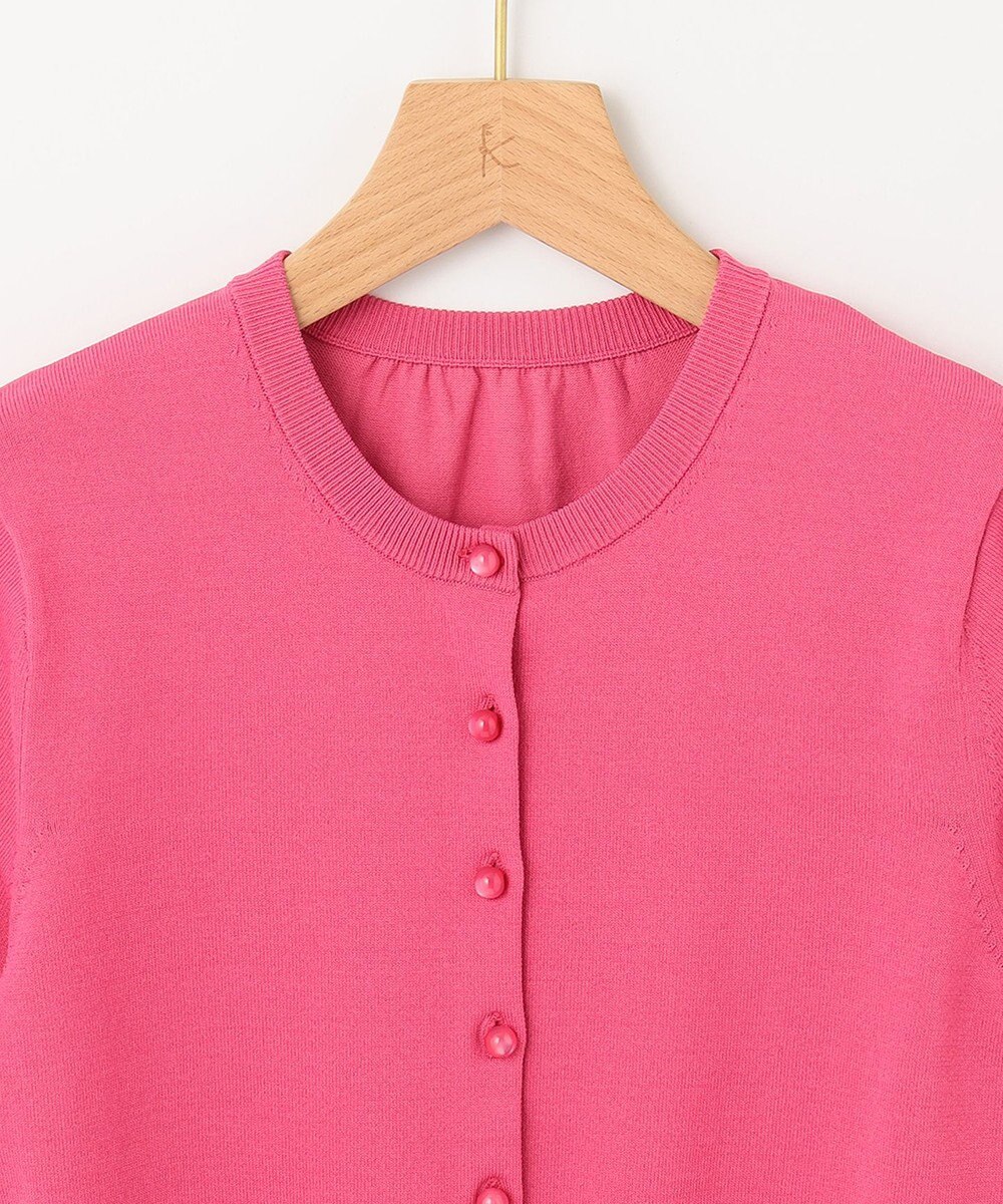 組曲 【5色展開・洗える】MINA半袖 カラーカーディガン 