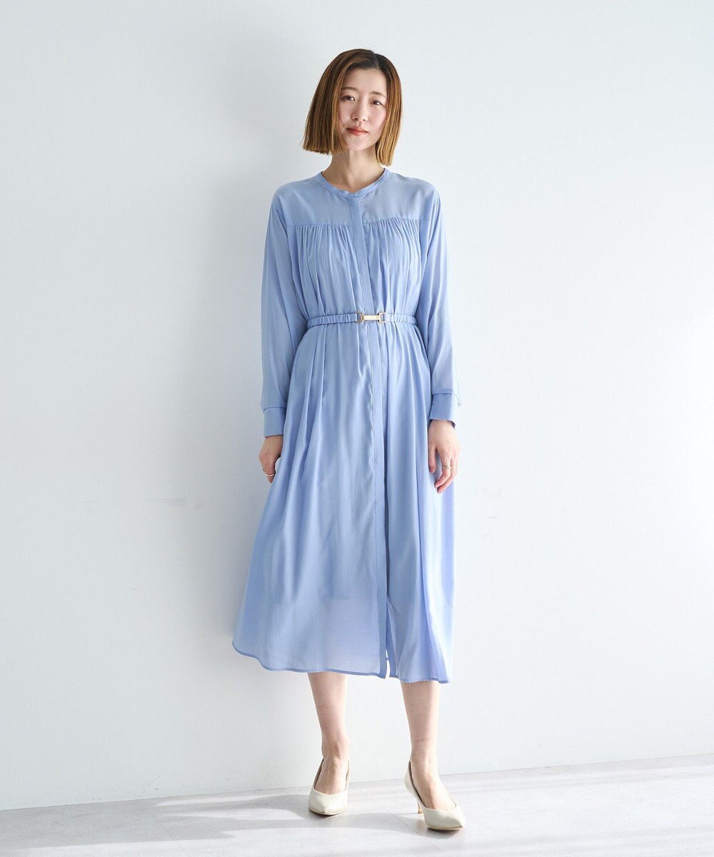YECCA VECCA ベルト付きギャザーワンピース 