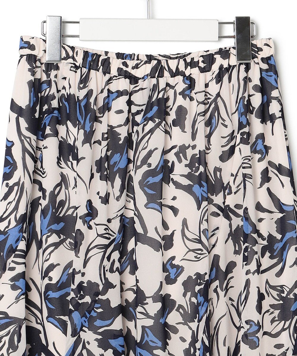 23区 【洗える】ニュアンスフラワープリント フレア スカート 