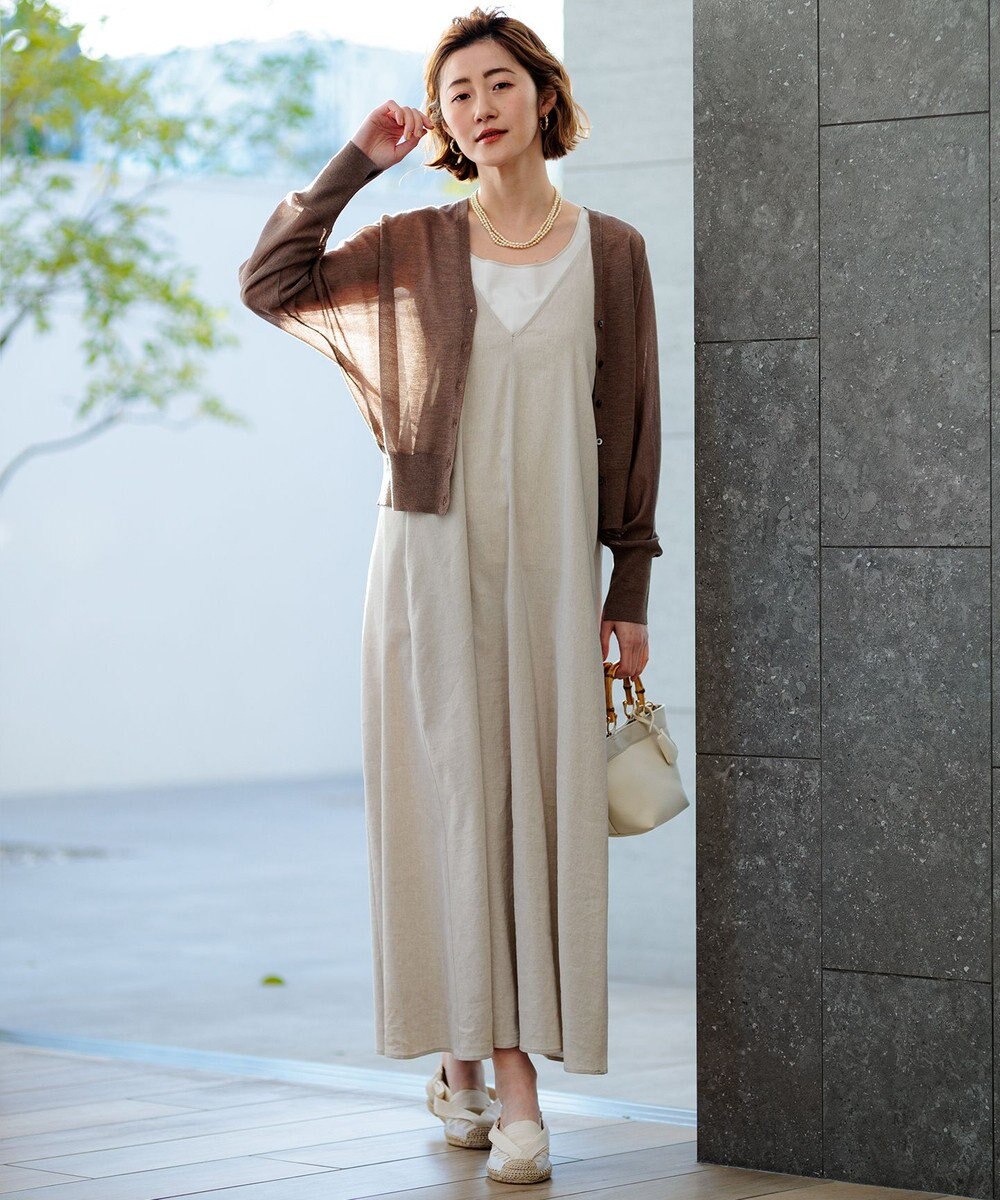 23区 【新色追加】シャイニーシアー ニット カーディガン 