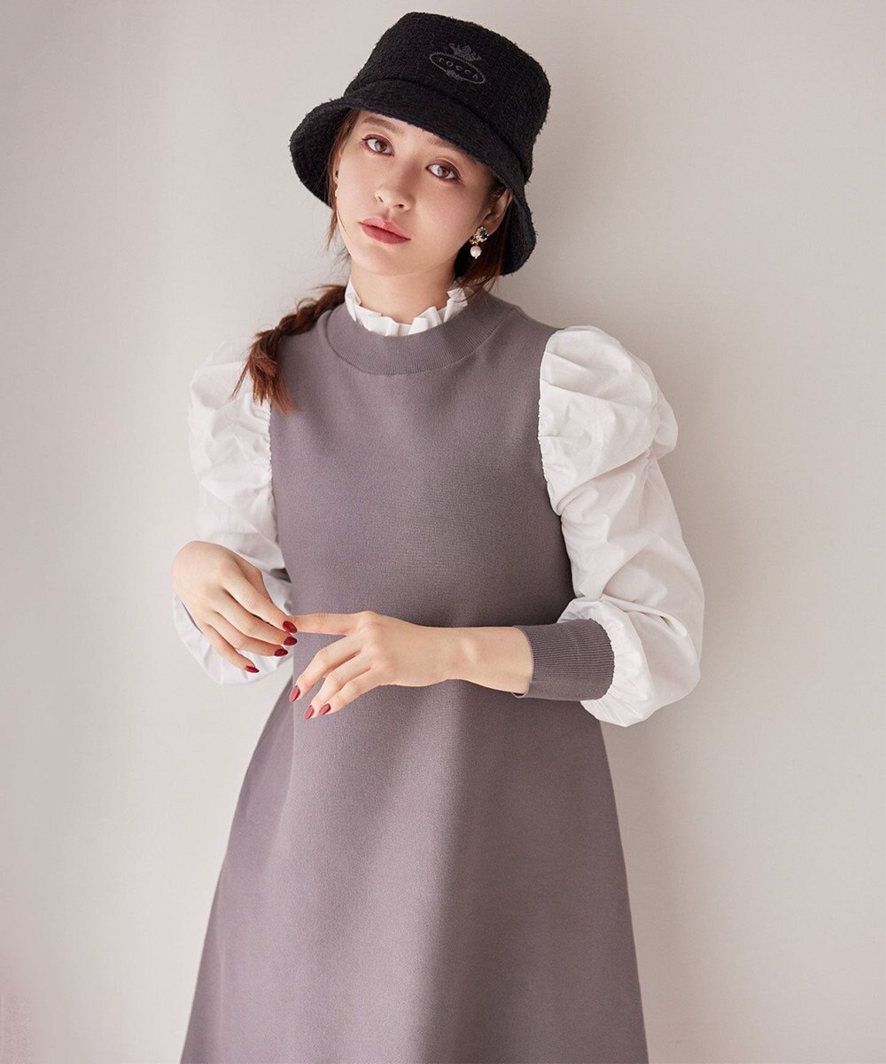 WEB限定】【TOCCA LAVENDER】RETRO PUFF KNIT DRESS ニットドレス