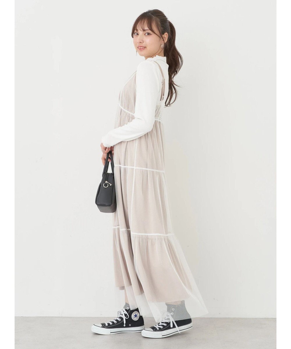 earth music&ecology ＳＥＴ２点ティアードペチドレス＋チュールワンピース 