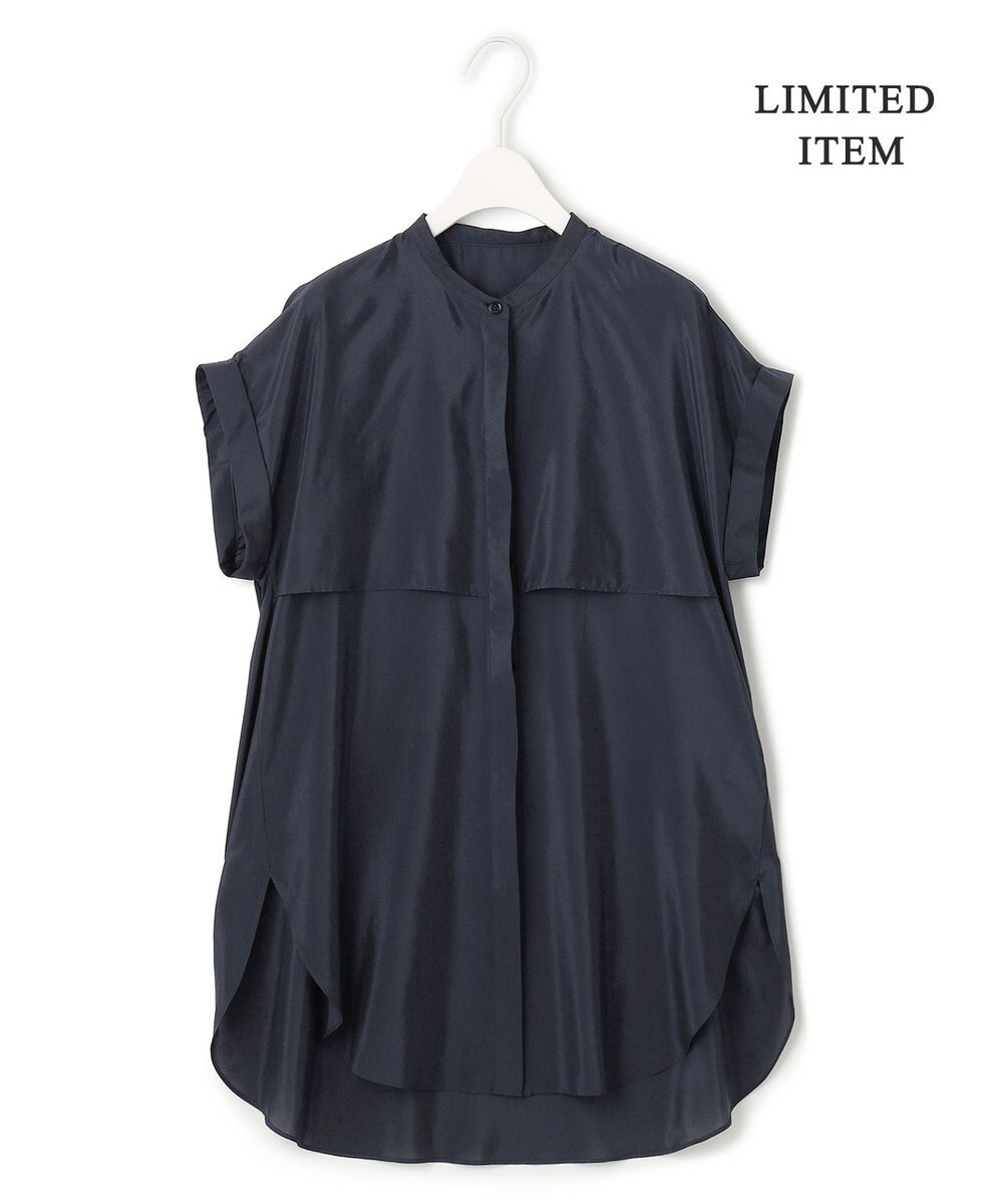 ICB 【洗える】ヌーディスローン  バンドカラーブラウス 