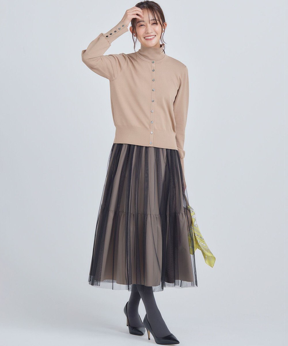 組曲 L 【6色展開・UVケア】クルーネックモダンカーディガン 