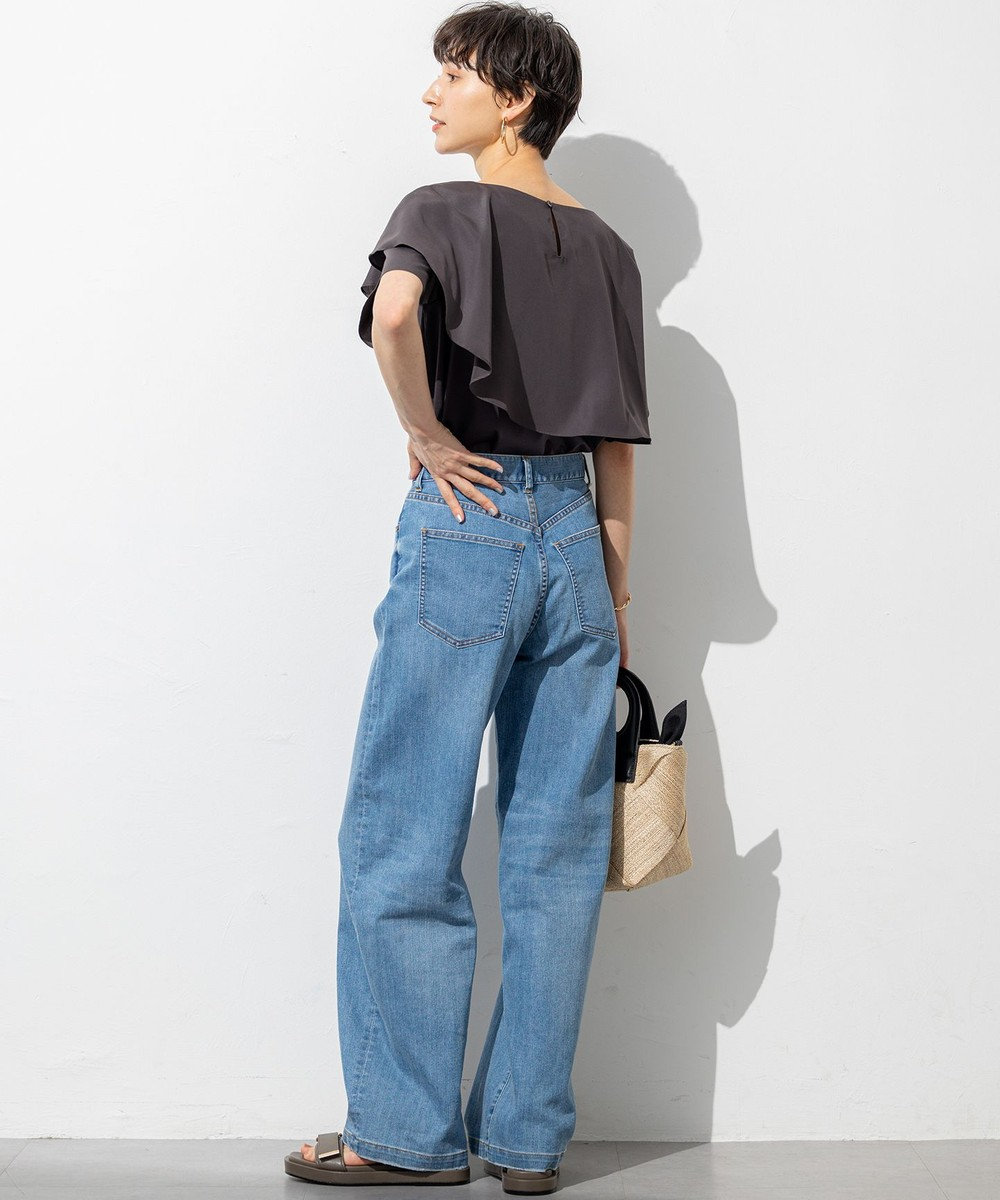 23区 【接触冷感】23区DENIM サマー ストレート ワイド パンツ 