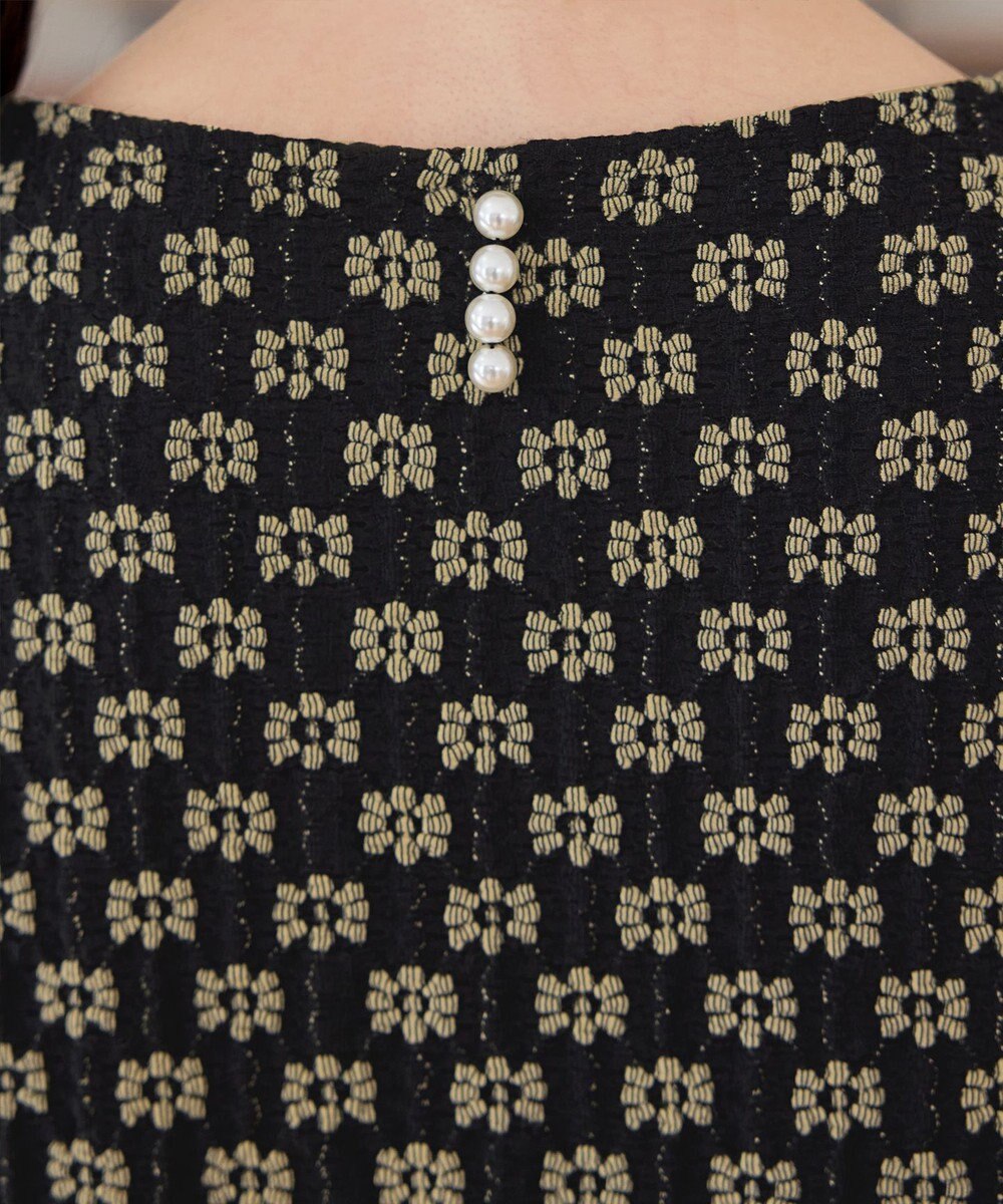 Tiaclasse L 花柄カットレースフレアトップス 