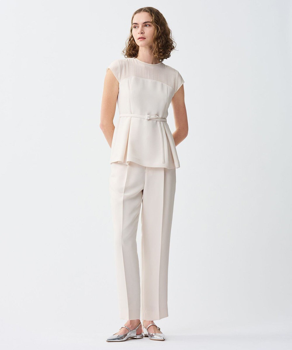 uncrave ウォッシャブルダブルクロス ビスチェブラウス(フレンチスリーブ) 