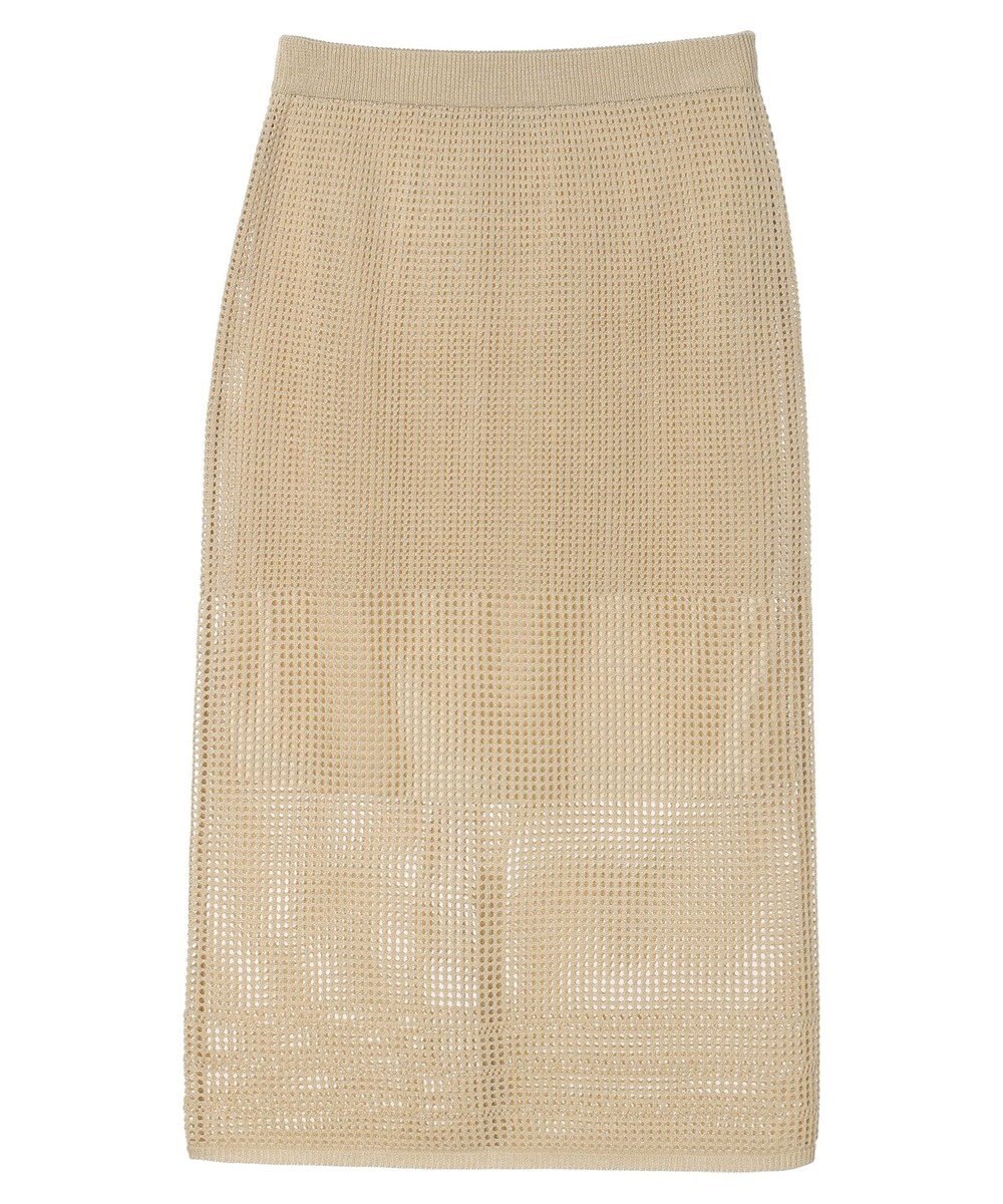 Green Parks ２ｗａｙ　メッシュ編みニットＩラインスカート（ペチ付き） 