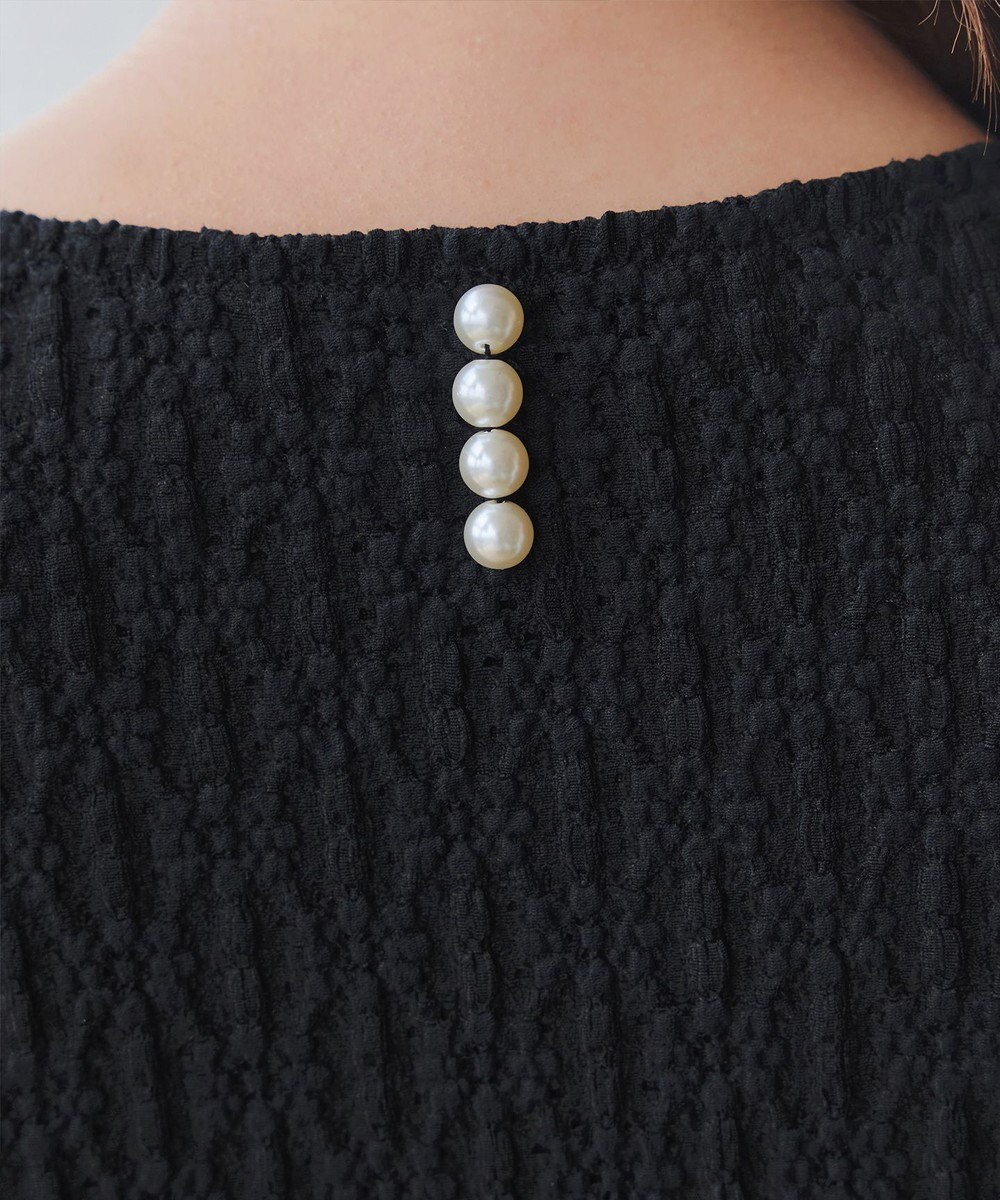 Tiaclasse L 花柄カットレースフレアトップス 