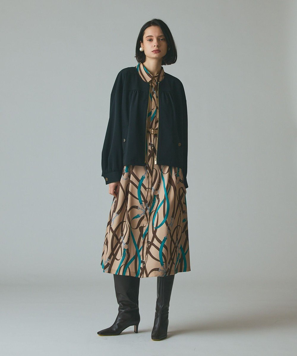 GRACE CONTINENTAL ベルトプリントシャツドレス 