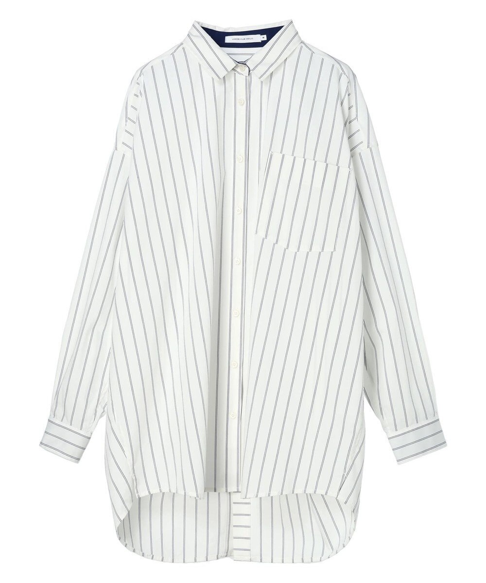 AMERICAN HOLIC イージーケアバックオープンシャツチュニック 