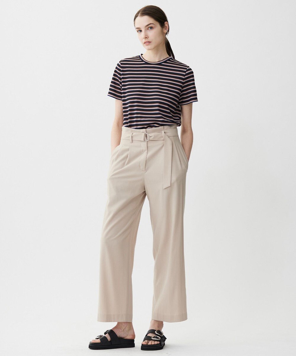 ICB 【接触冷感・UVカット・洗える】 T/Rドライリネン ワイドストレートパンツ 