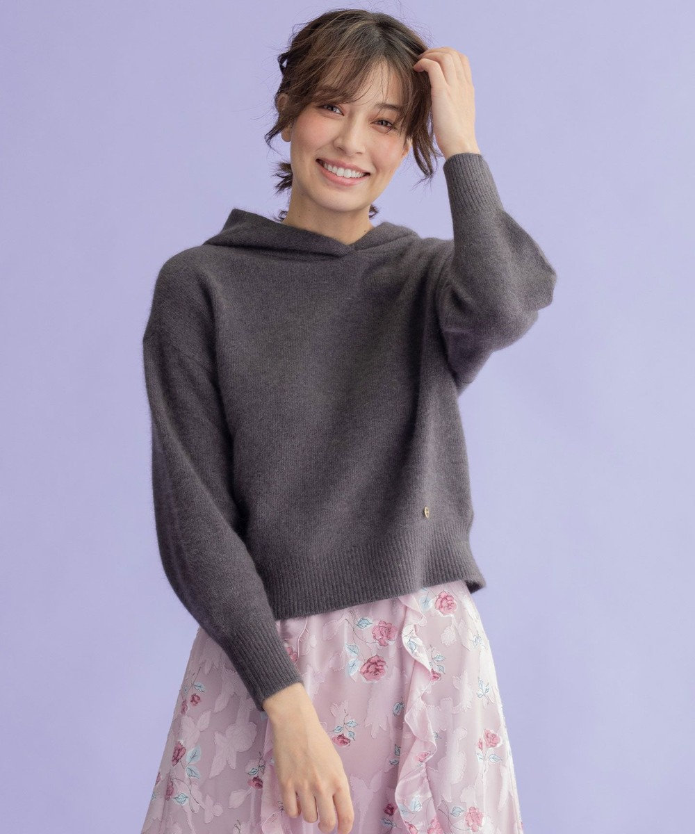 TOCCA 【WEB限定】【TOCCA LAVENDER】Racoon Knit Hoodie ニットフーディー グレー系