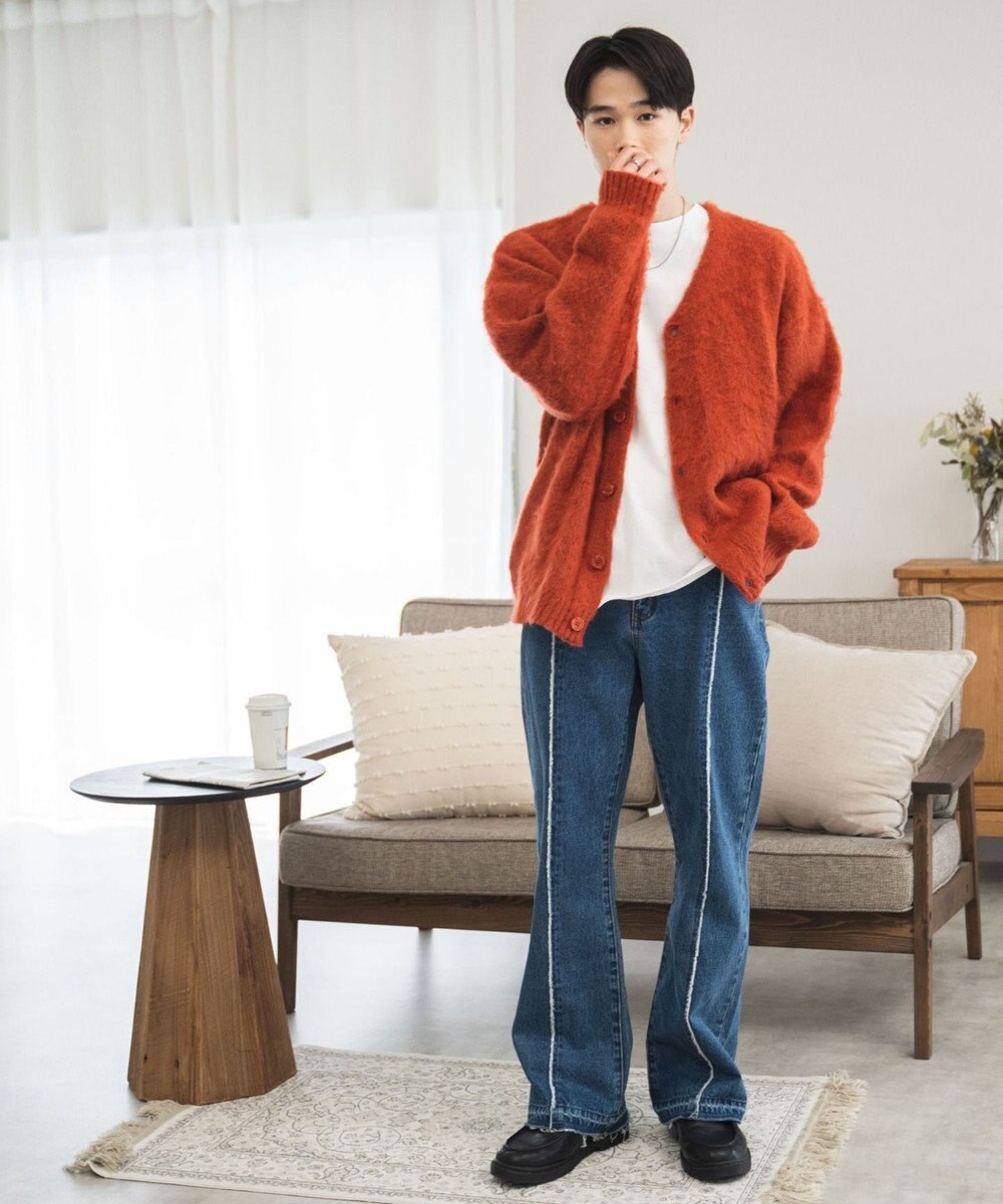 WEGO モヘアライクBIGカーディガン 