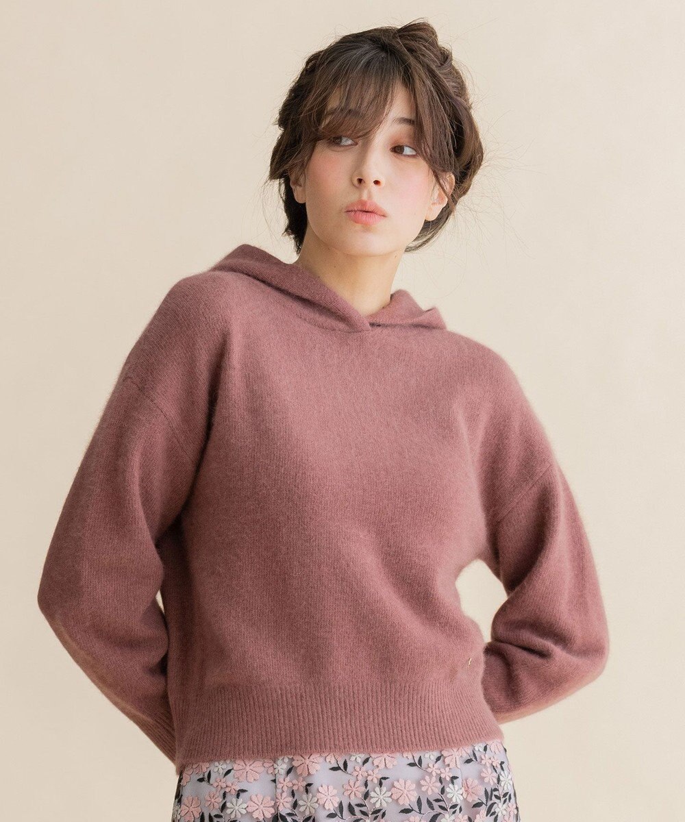 【WEB限定】【TOCCA LAVENDER】Racoon Knit Hoodie ニットフーディー, グレー系, F