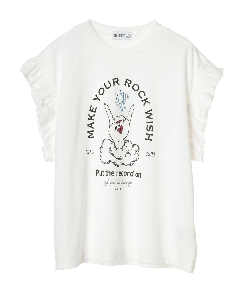 Green Parks ・ＤｏｕｂｌｅＦｌａｇｓ　フリルショルダープリントＴＥＥ 