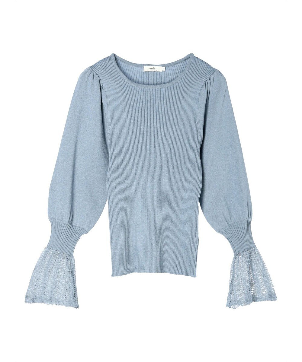 earth music&ecology 袖ポイントニットプルオーバー 