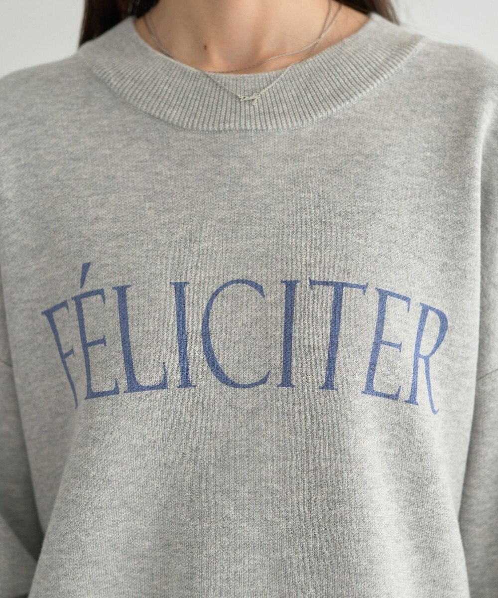 earth music&ecology 【洗濯機洗い可】スウェットライクロゴニットプルオーバー 