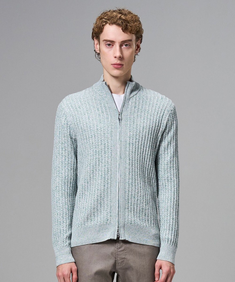 JOSEPH HOMME 【新柄】シルクバルキー　ハイネックジップアップニット 