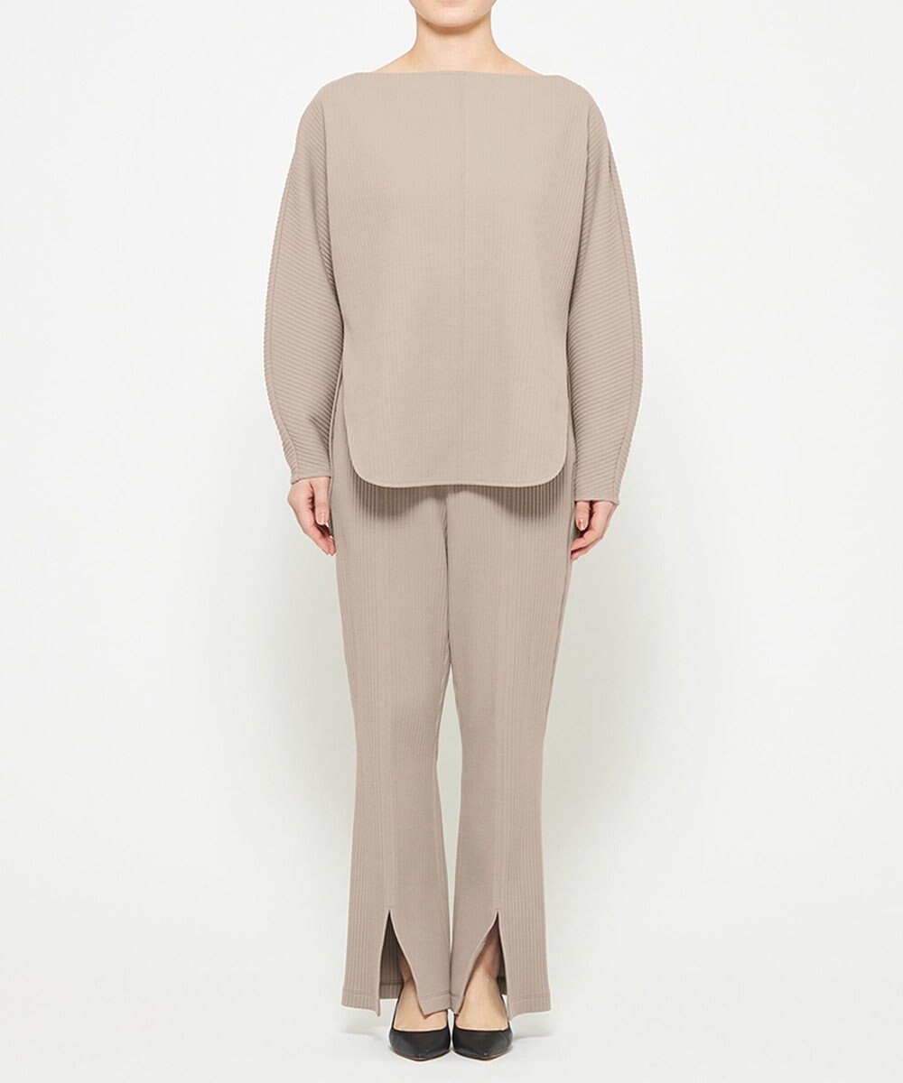 uncrave プリーツリブ ドルマンスリーブトップス 