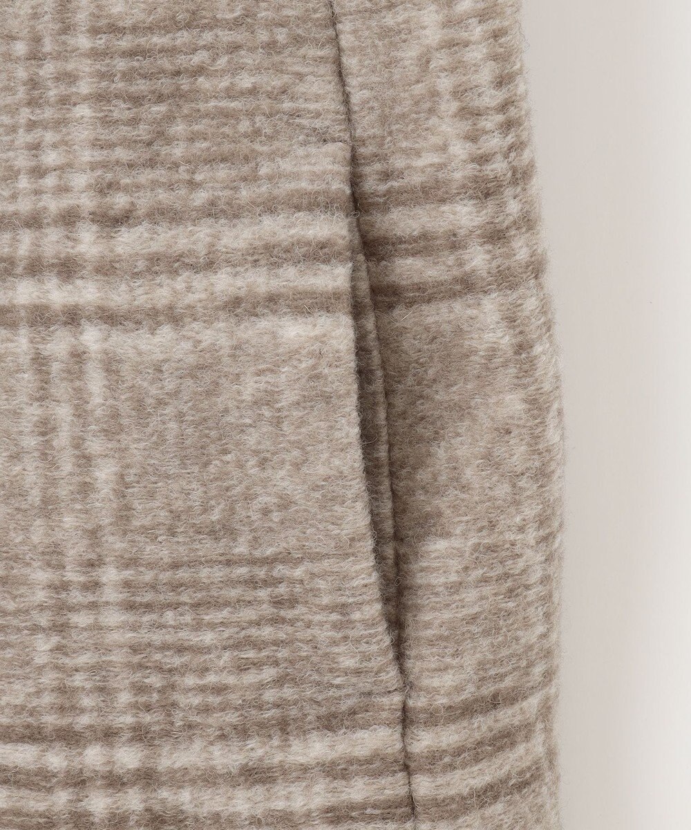 J.PRESS LADIES 【キルトピン付き】ECOLANAスライバーチェック フーデットアウター 