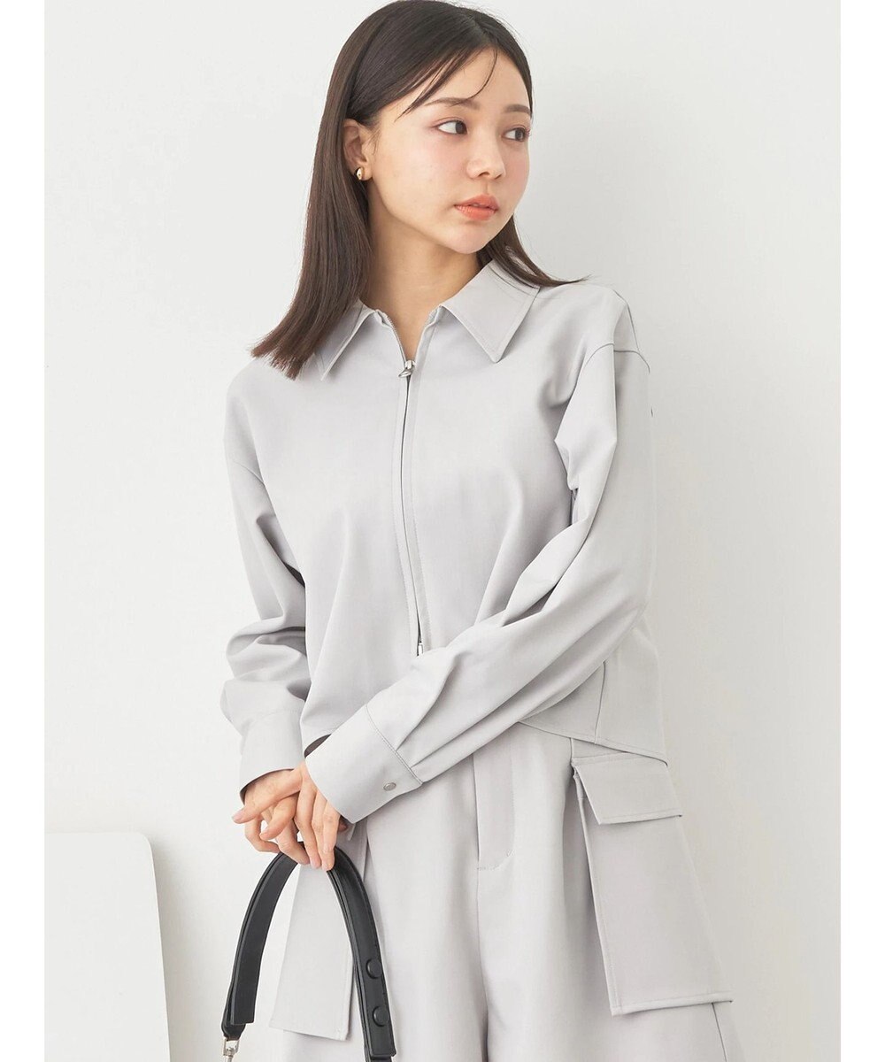 earth music&ecology ジップショートシャツ 