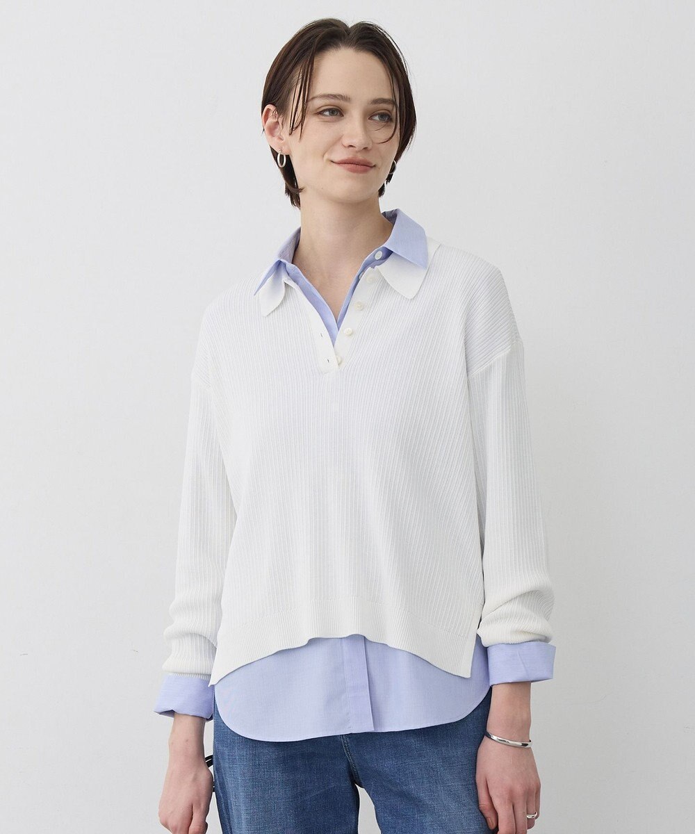 ICB L マーセライズコットンポロ ニット 