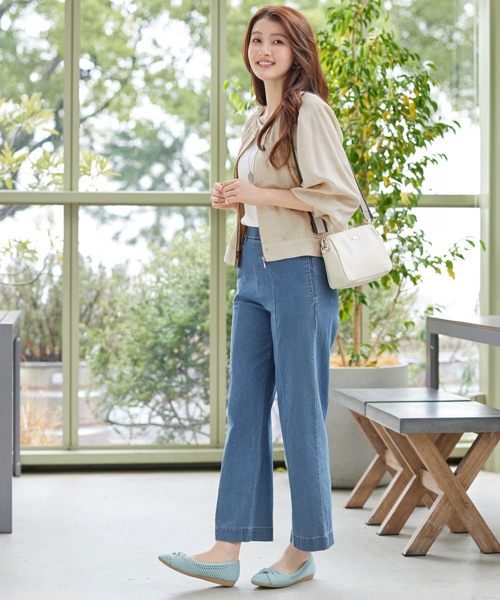 Tiaclasse L 麻調襟ギャザーシアーブルゾン 