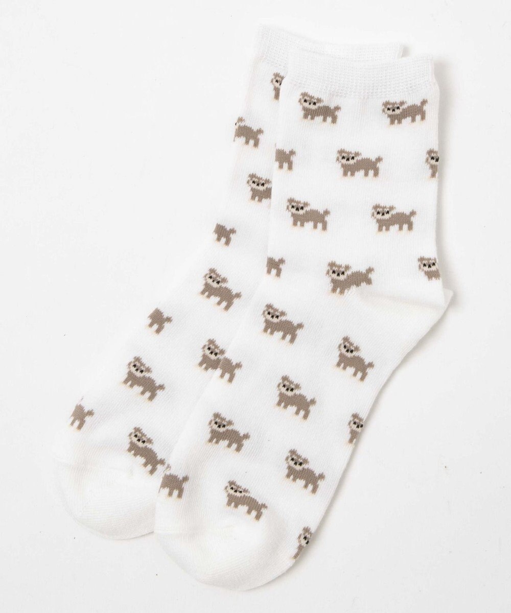 WEGO 総柄イヌクルーソックス 