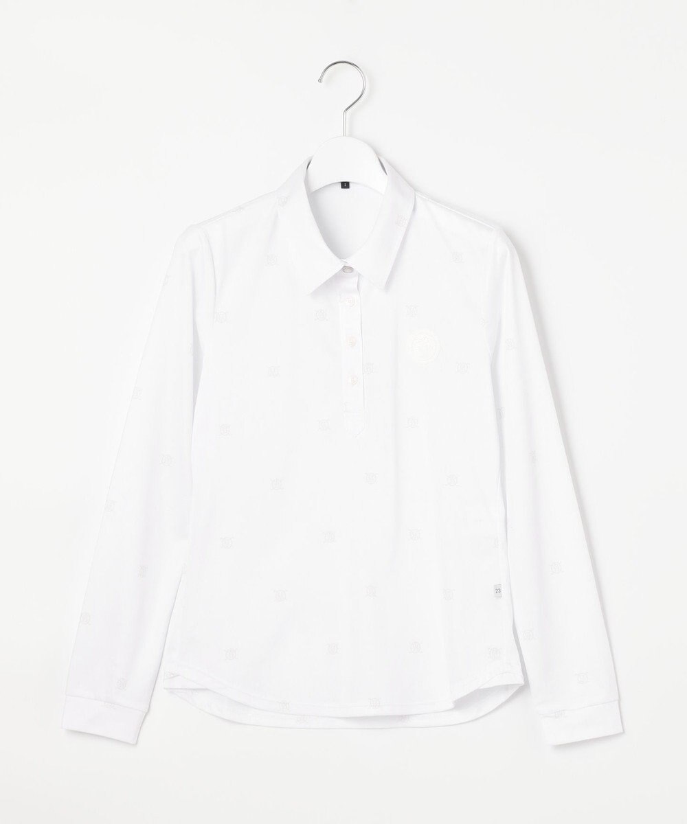 23区GOLF 【WOMEN】ワッペンプリント鹿の子シャツ 
