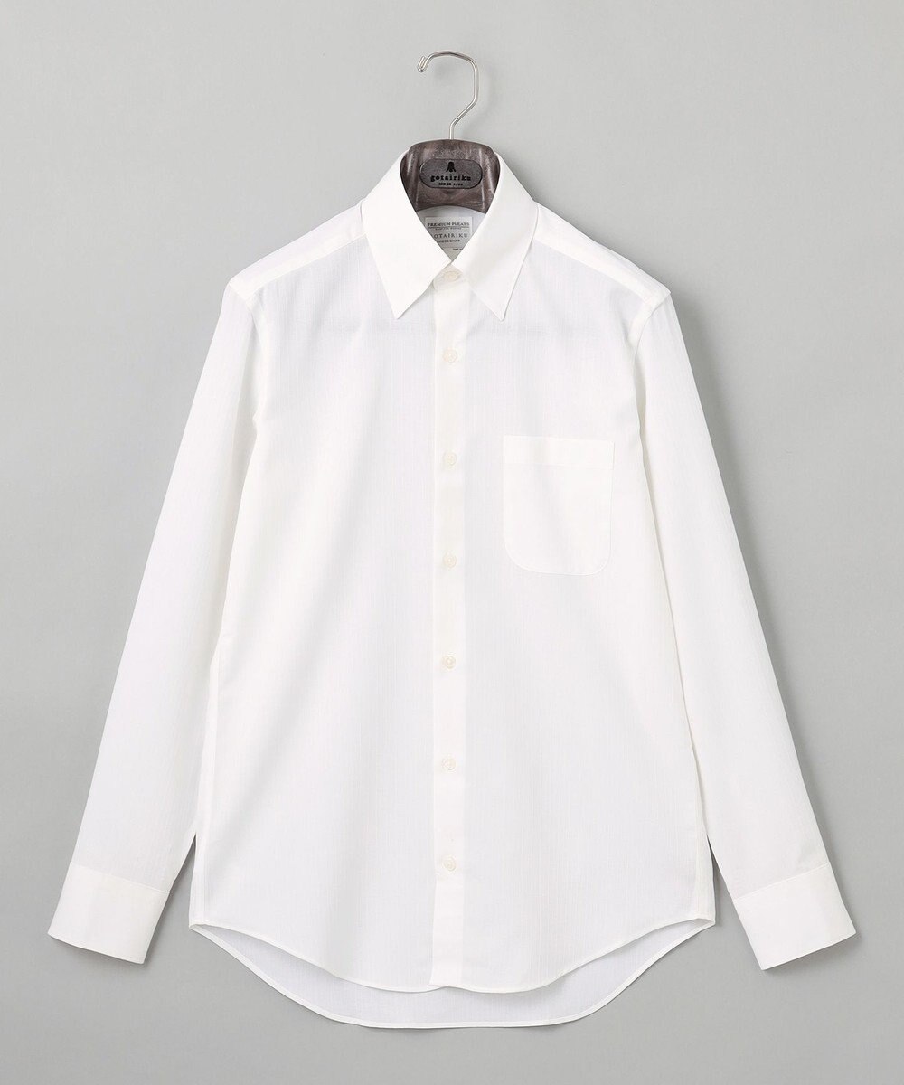 GOTAIRIKU 春夏向け【形態安定】SUMMERPREMIUMPLEATS_スナップダウンカラー _織柄_ 長袖ドレスシャツ(25年春夏モデル) 