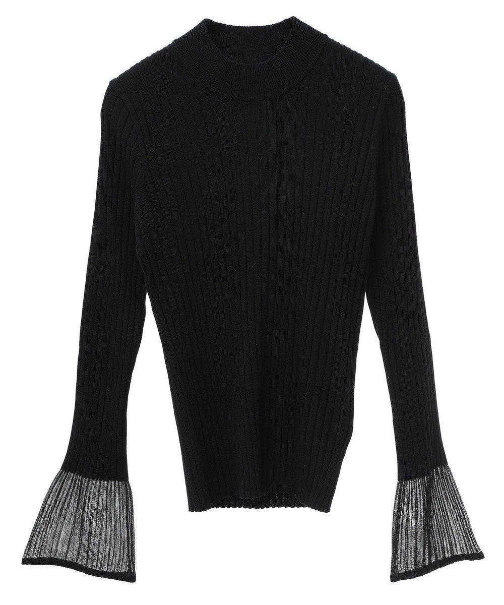 earth music&ecology シアースリーブリブハイネックプルオーバー 