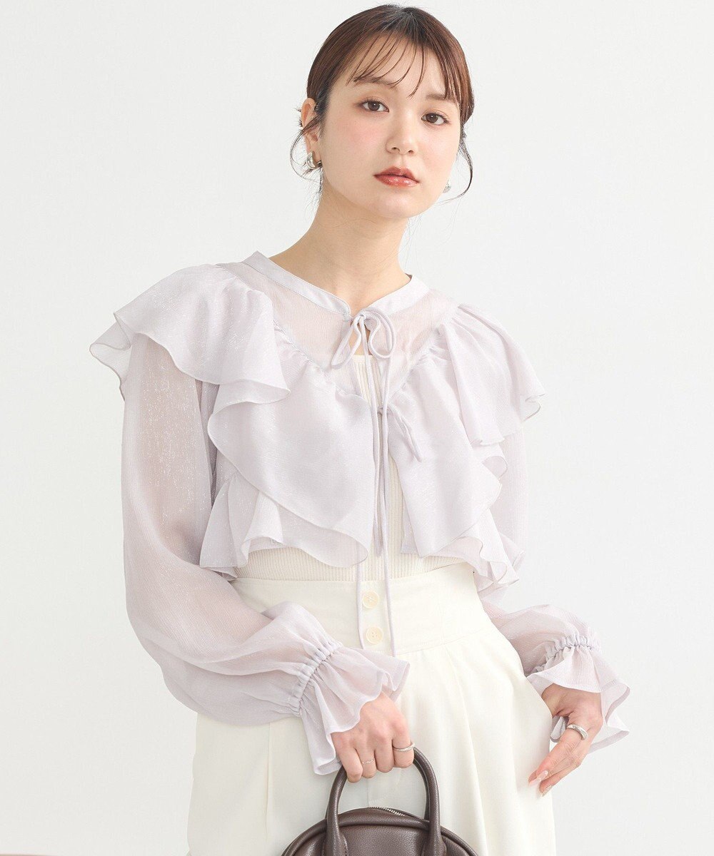 earth music&ecology シアーラッフルショートボレロ 