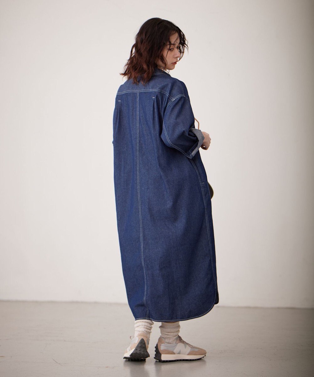 J.PRESS YORK STREET 【WOMEN】デニムロングシャツ ワンピース 