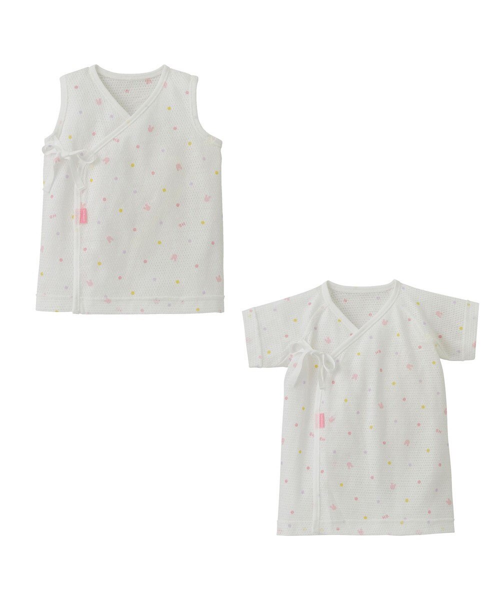 MIKI HOUSE HOT BISCUITS メッシュ短肌着2枚セット 