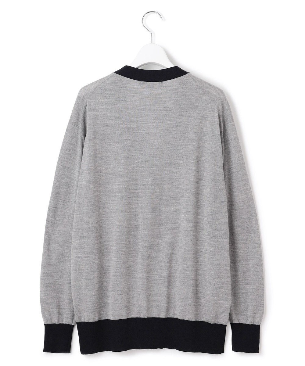 23区 S 【洗える】サステナブルウール Vネック バイカラー カーディガン 