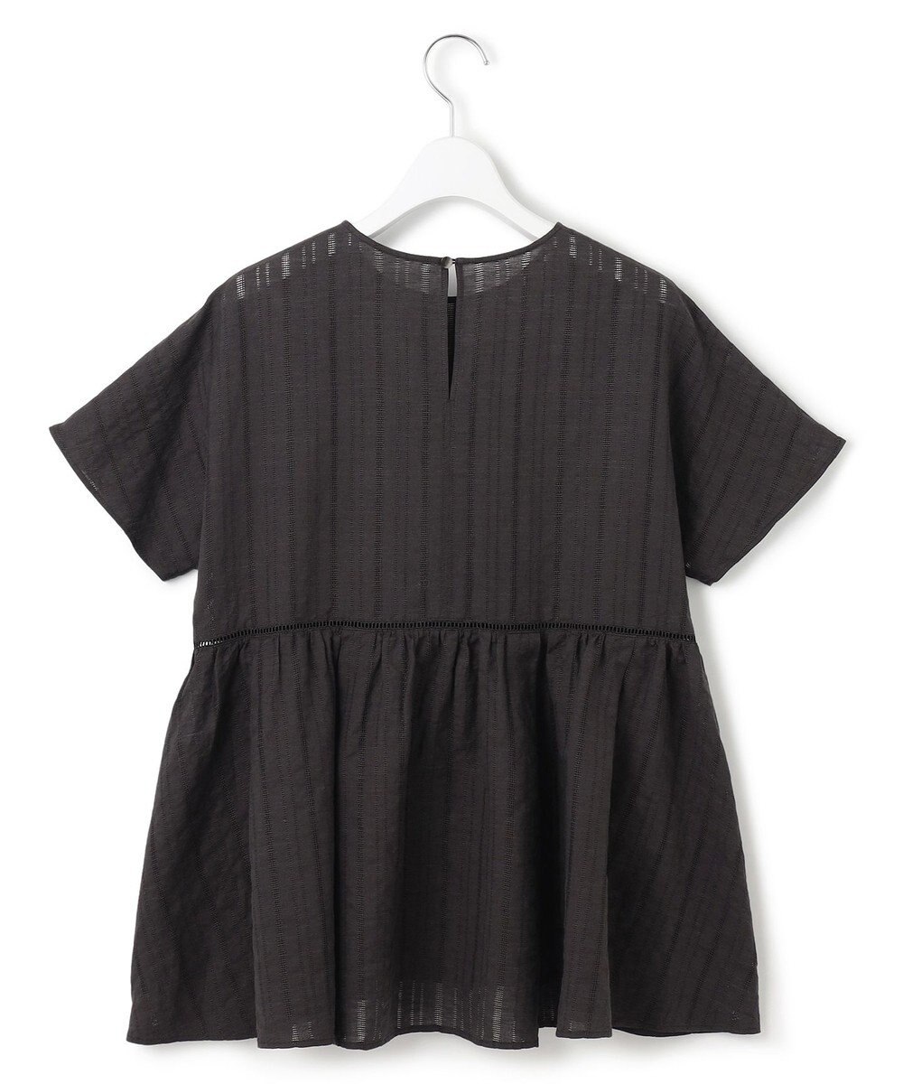 23区 L 【洗える】カラミ ストライプ ペプラム ブラウス 