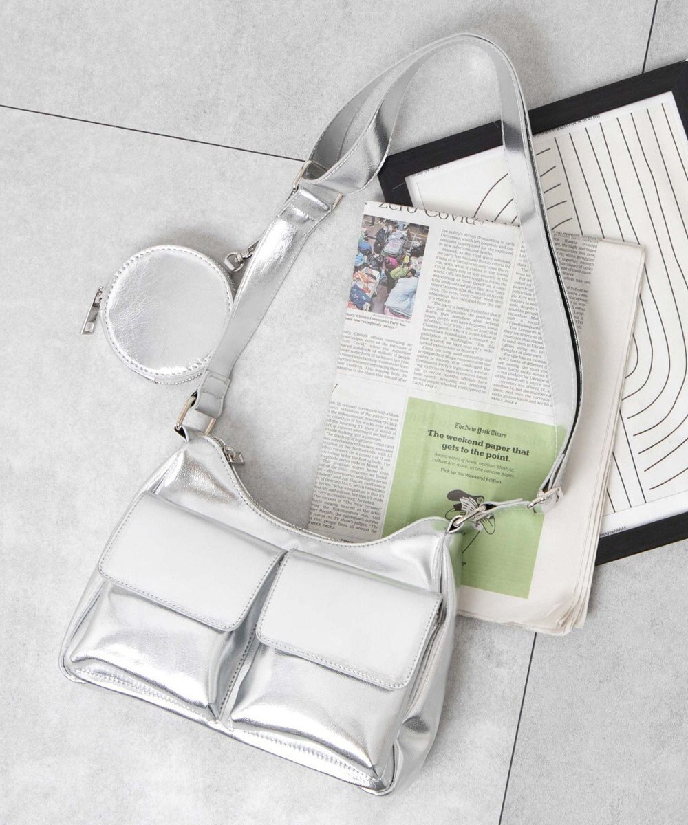 WEGO ポーチ付きポケットデザインショルダー 