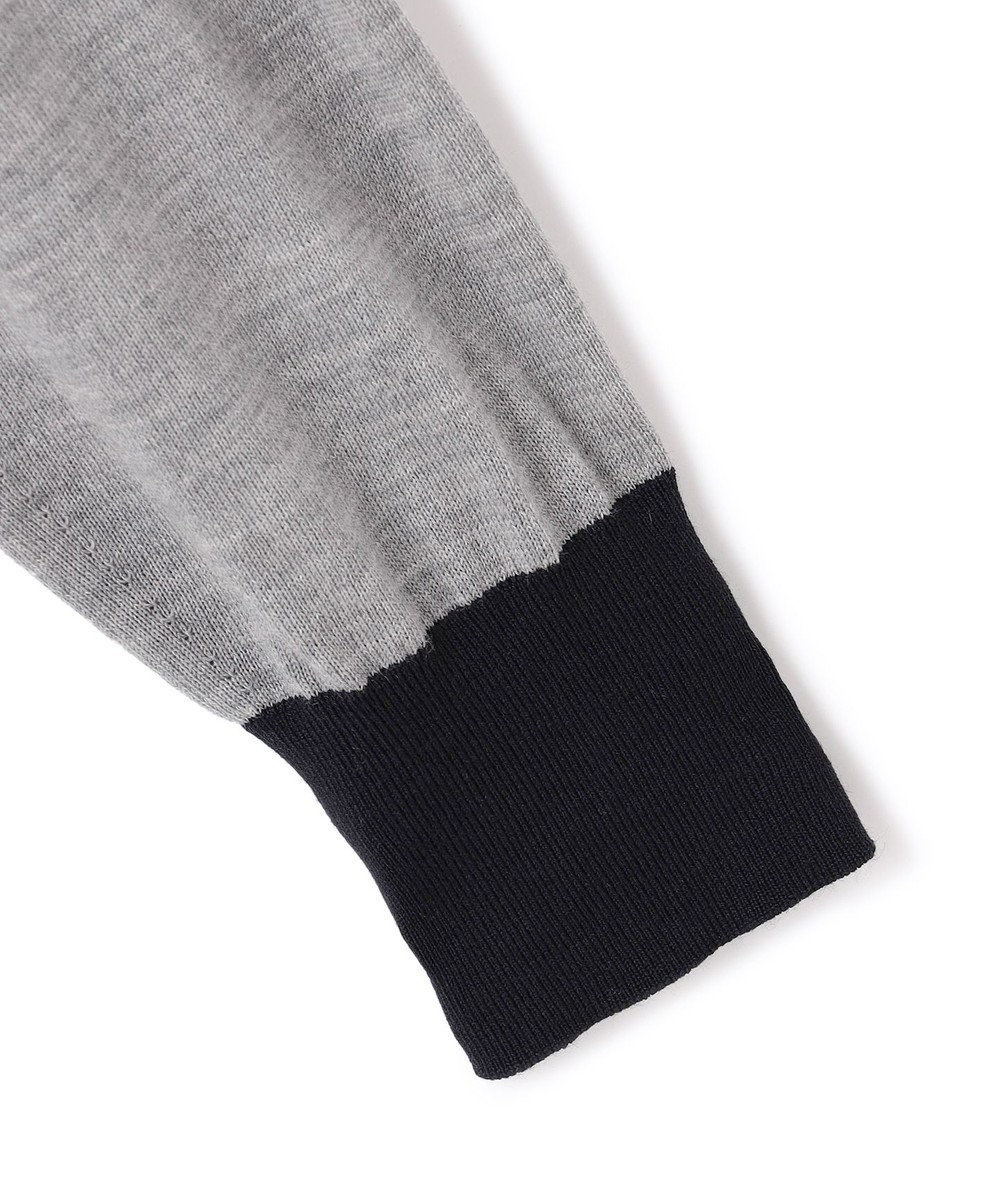 23区 S 【洗える】サステナブルウール Vネック バイカラー カーディガン 