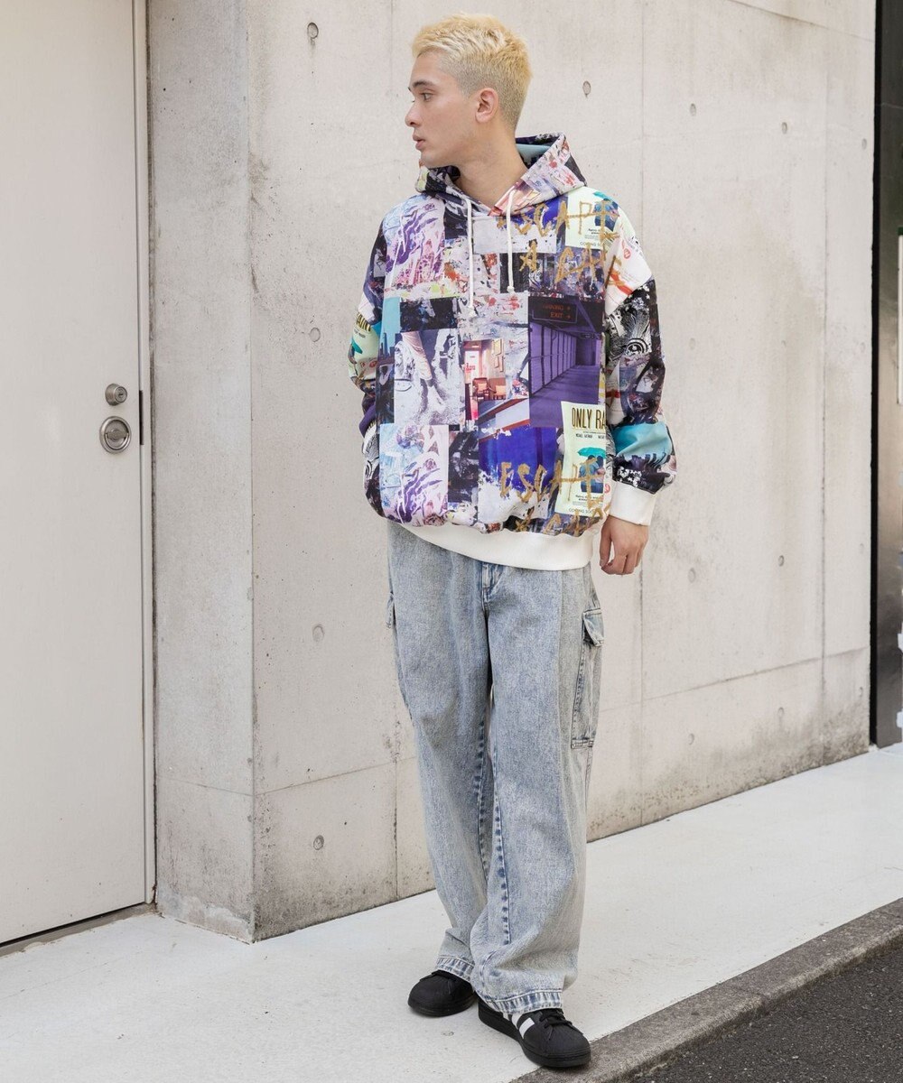 WEGO 総柄BIGプルパーカー 