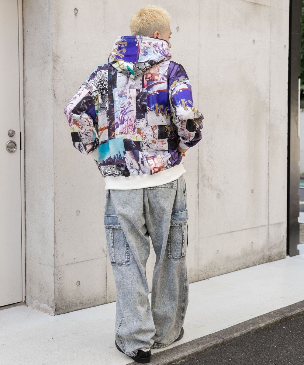 WEGO 総柄BIGプルパーカー 