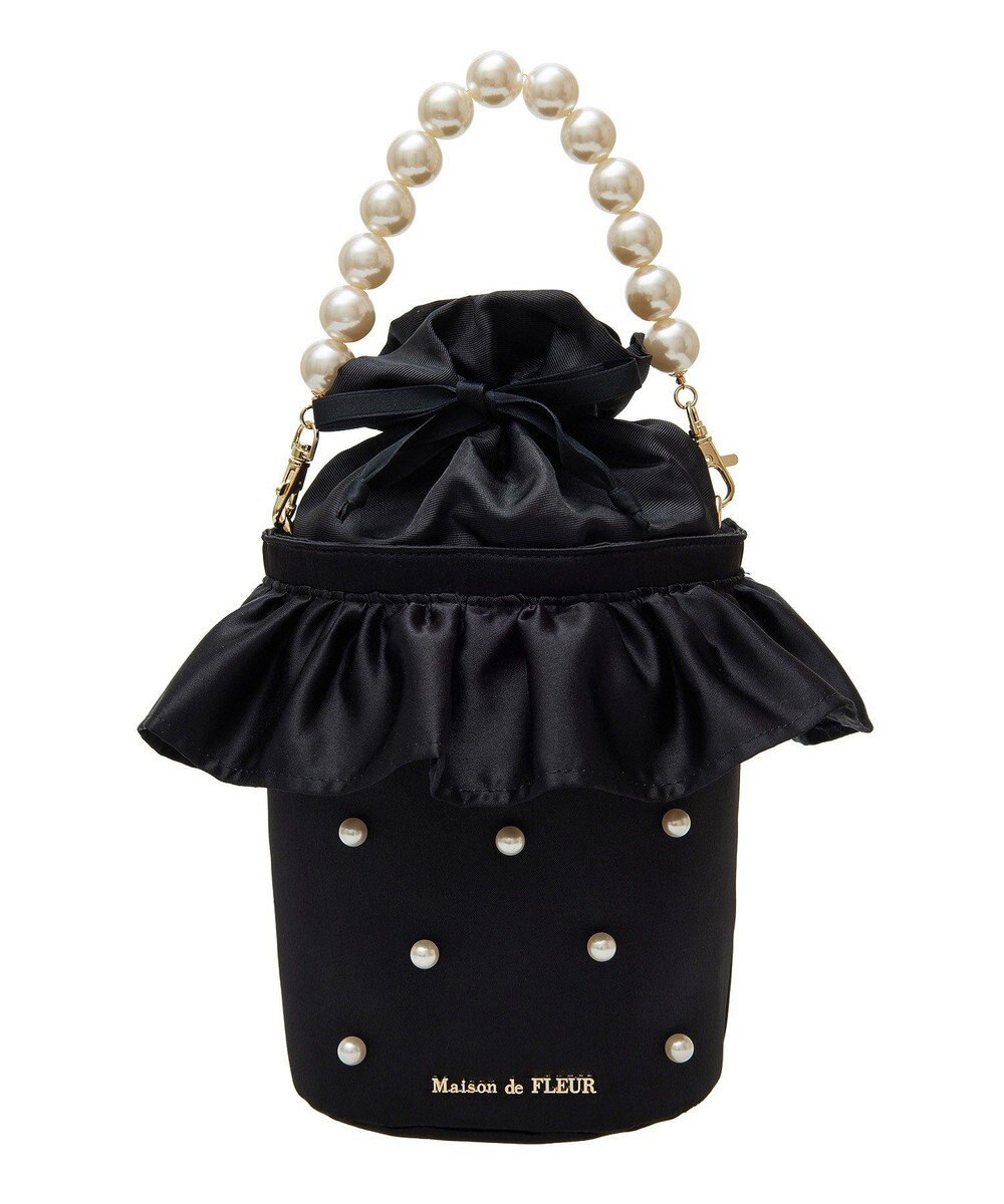 Maison de FLEUR パール２Ｗａｙフリル巾着バッグ 