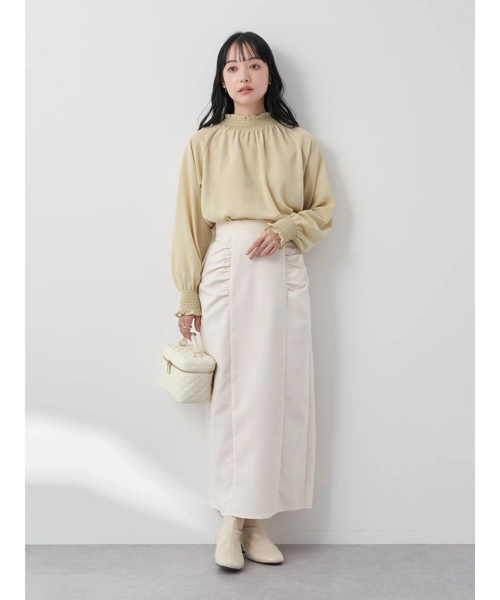 earth music&ecology シャーリングネックブラウス 