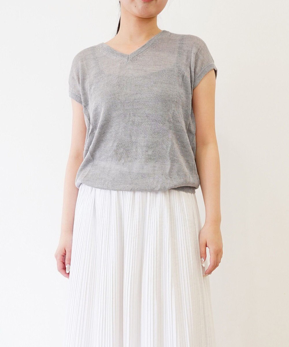 TOQUE 〈大草直子さんアドバイザー〉 【天然素材/2WAY】アルパカシルクニットVネックフレンチ 